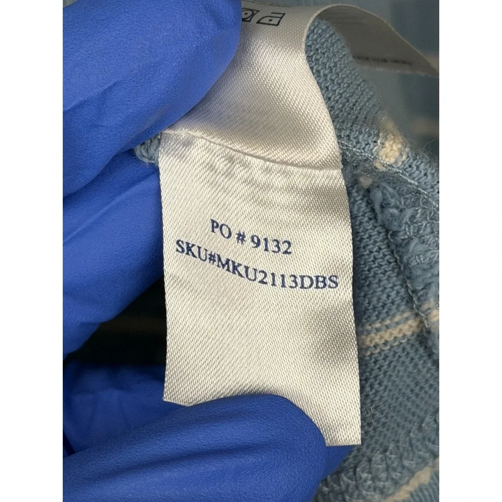 Faherty Brand Striped Pullover Hoodie XXL Blue White 100% Cotton (read desc)